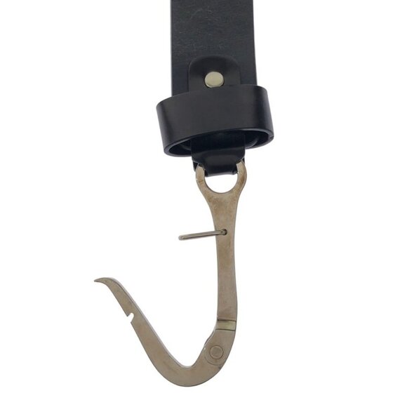 Celine Pelican Hook Buckle Leather Belt Black 30 75 main image 5